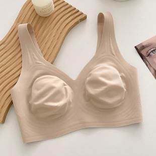 Non-sultry Vest-style Ultra-thin Rabbit Ears Big Chest Showable Small No-steel Ring Underwear Anti-sagging Wide Shoulder Bra