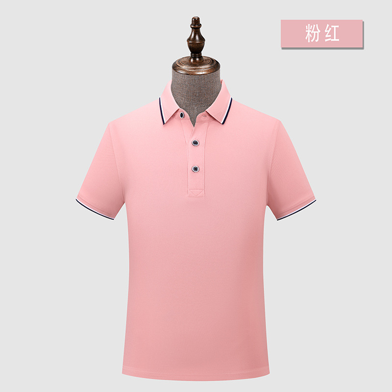 200g 40 unids sensación fresca transpirable no deformación verano solapa manga corta de hielo seda Polo camiseta herramientas impresión personalizada