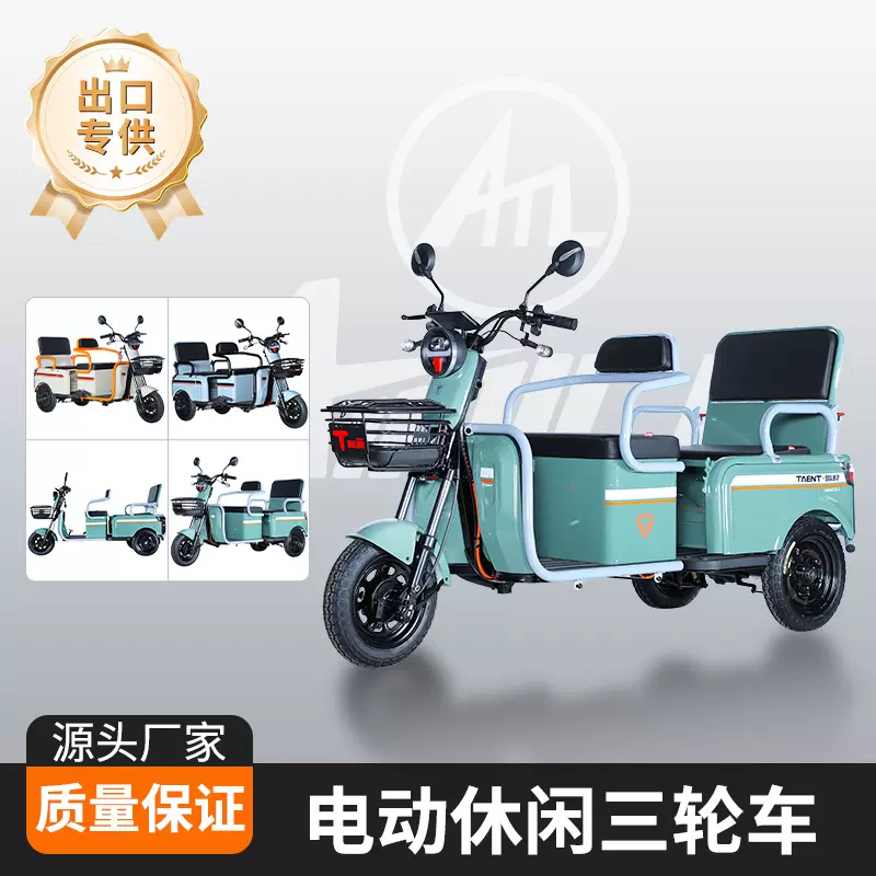 老年代步人电动三轮车代步车家用双排电动车客货两用接送孩子拉货