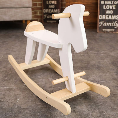 children solid wood Rocking Horse Trojan horse Nordic Small horse Rocking Horse baby Toys The age of gift