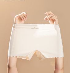 Women's seamless, safe, two-in-one, pure cotton, antibacterial, plus-size, summer thin, breathable, non-show underwear