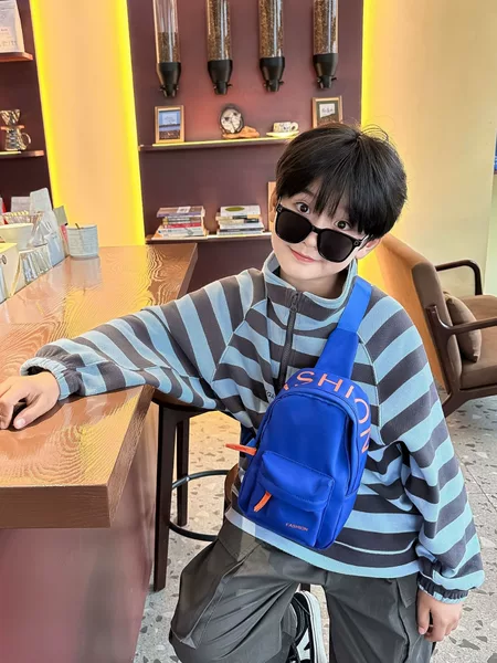 New Children's Bag Korean-style Ins Trendy Cool Boy Crossbody Bag Cute Letter Printed Chest Bag All-match Coin Purse