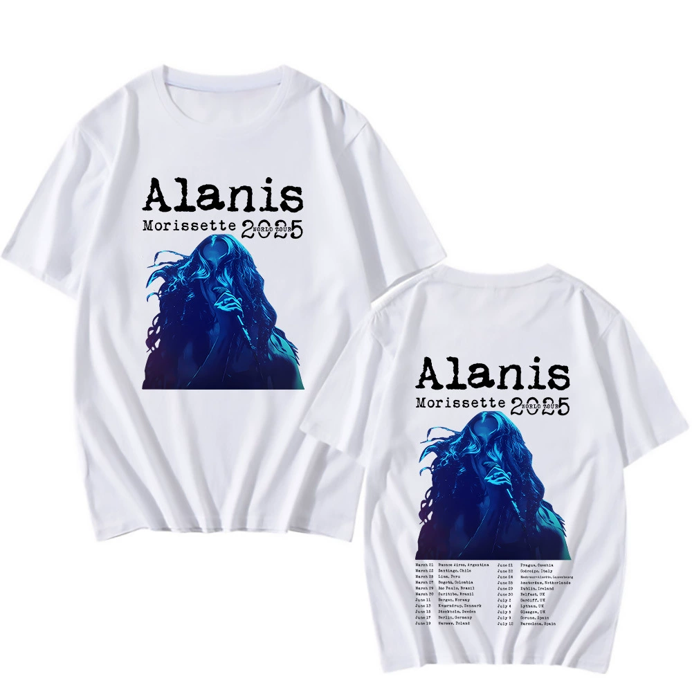 [Футболки World Tour Alanis Morissette короткие рукава хлопковая футболка Т-с]