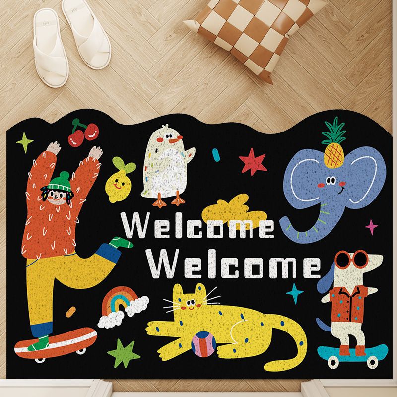 Home floor mat door dirt-resistant can be cut silk ring floor mat cartoon porch door wear-resistant non-slip mat a generation of hair