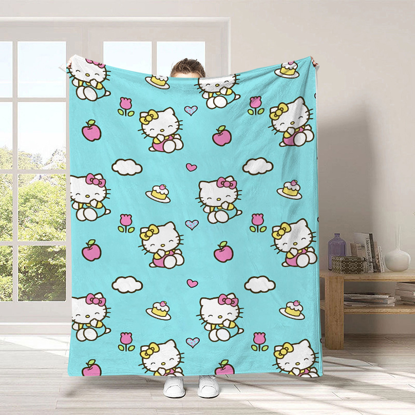 Monopolio transfronterizo de dibujos animados Sanrio mantas para niños lindas Hellokitty flange mantas de peluche cuatro estaciones mantas de peluche
