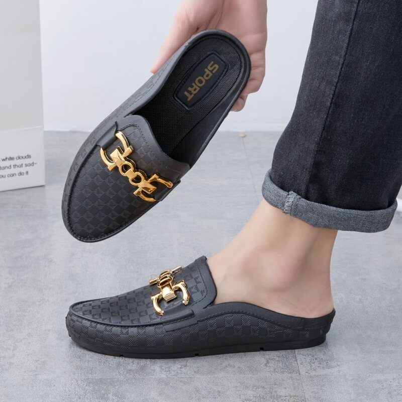 Men's Toe-Cap Slippers, Fashionable and Trendy Casual Mules, New Winter-Proof Loafers for Men Men's Toe-Cap Slippers, Fashionable and Trendy Casual Mules, New Winter-Proof Loafers for Men