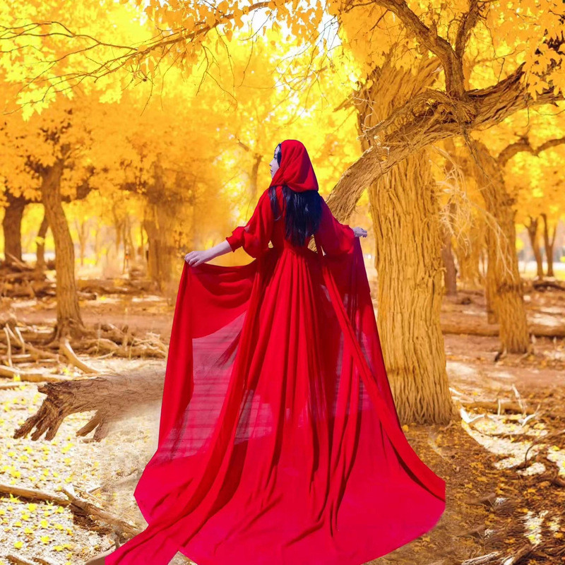 Dunhuang Qinghai Lake Xinjiang Travel Outfit Grassland Desert Dress with Long Train for Photos in Dali and Egypt