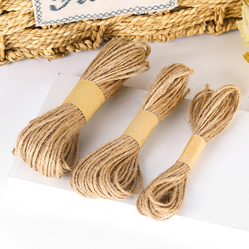 Cuerda de cáñamo natural de tres hebras gruesa y delgada cuerda de cáñamo vintage decoración de jardinería cuerda de vestir cuerda trenzada DIY cuerda de la etiqueta suministro directo