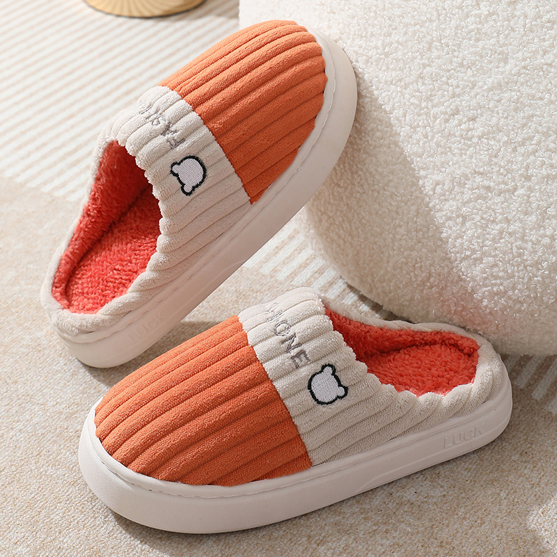 Pantuflas de algodón para mujer, nuevo estilo de otoño e invierno, antideslizantes para interiores, pantuflas cálidas para hombre, invierno.