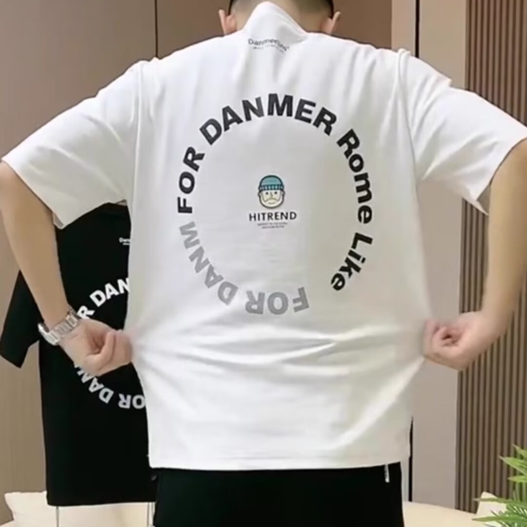 Neues trendiges und vielseitiges lässiges Rundhals-Kurzarm-T-Shirt mit Buchstabenaufdruck für Herren_voghion.com