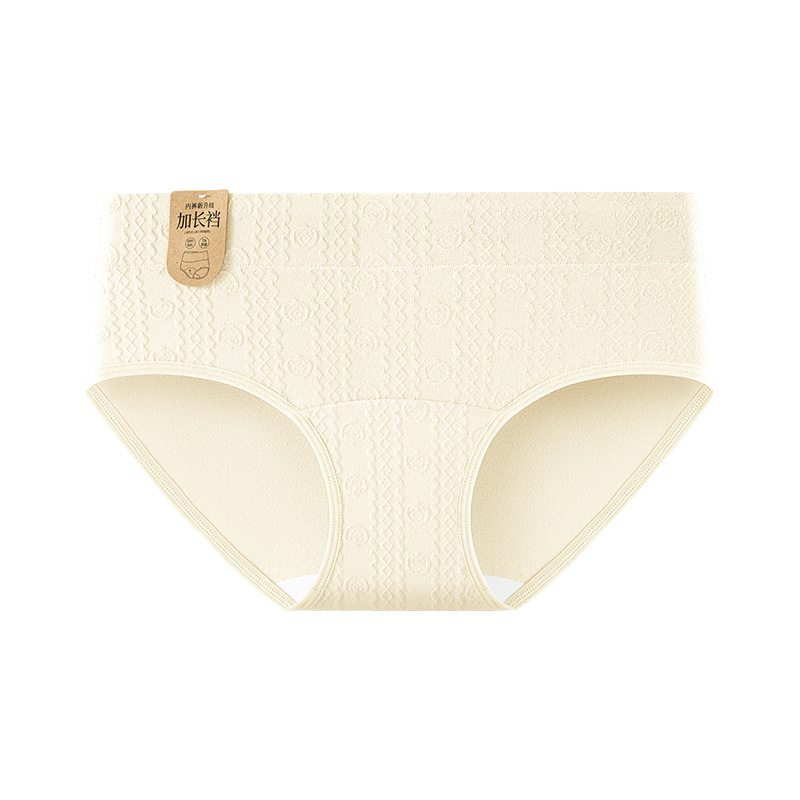 Cómodo calzoncillos de algodón transpirables de alta elasticidad 9A antibacteriano alarga la entrepierna de algodón jacquard de cintura media ropa interior de mujer de algodón vegetal