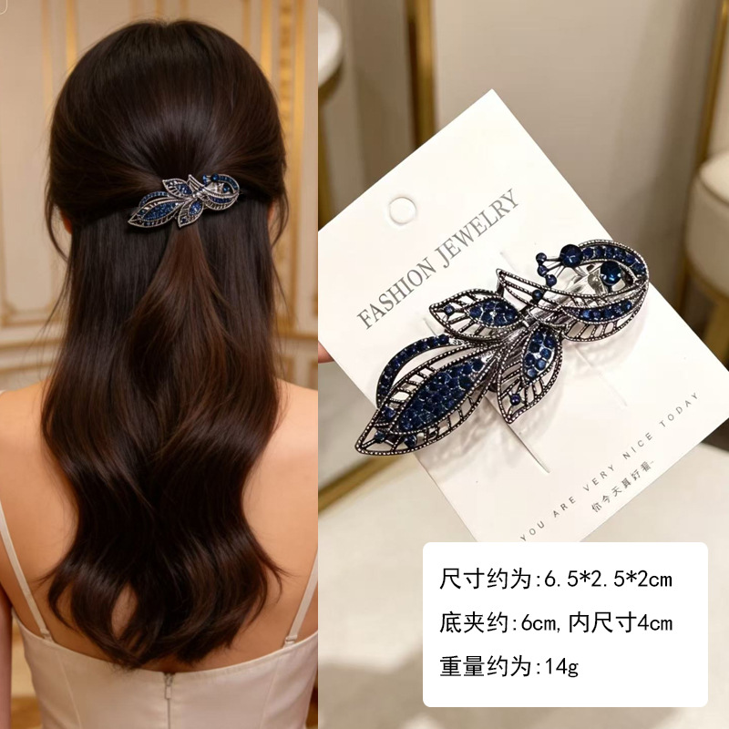 6.5cm-고대 은색 잉크 파란색 새 스프링 클립