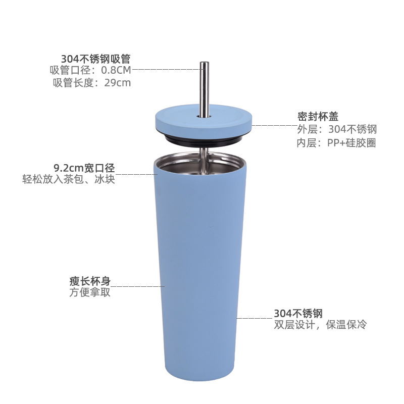 普通奶茶钢杯示意图