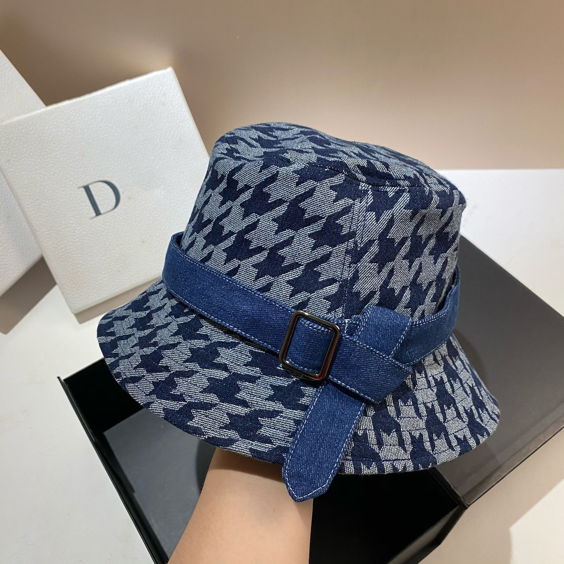 Cappello da pescatore retrò con griglia a forma di mille uccelli, da donna, per primavera e autunno, alla moda, casual, da esterno, di medie dimensioni e spesso_voghion.com