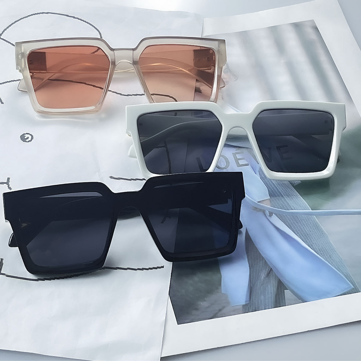retro brand fashionable trend square sunglasses for men and women