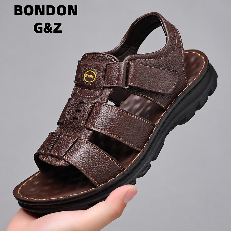 Directly from the Manufacturer: 2026 Summer New Model Men's Breathable Non-Slip Casual Driving Sandals Made of Top-Layer Cowhide