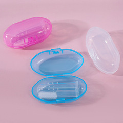 English paper card finger brush, children silicone soft bristle baby toothbrush, baby milk toothbrush cleaner