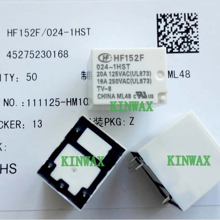 HF152F/006-1HP 继电器4脚一组常开17A277VAC全新原装