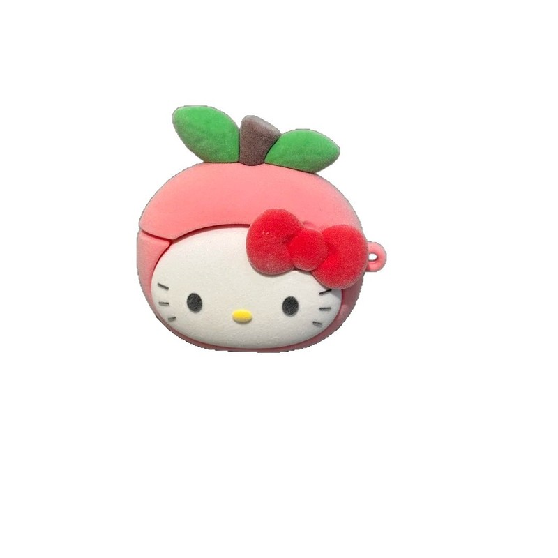 植绒水蜜桃kt猫AirPods pro3苹果蓝牙耳机壳2/4代卡通保护套适用|undefined
