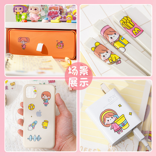 Little pudding 100 pieces of pet handbook stickers handbook stickers traceless waterproof set material package decorative small pattern