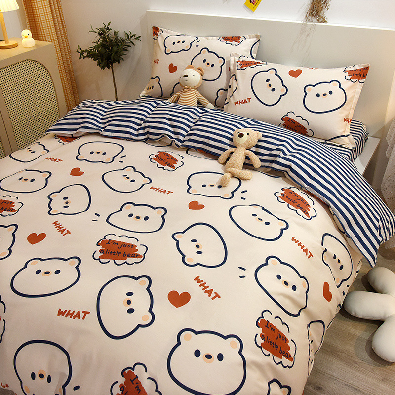Cute de dibujos animados para niños funda de edredón de algodón de una sola pieza 90x120x150x200x230 funda de edredón de algodón dormitorio individual