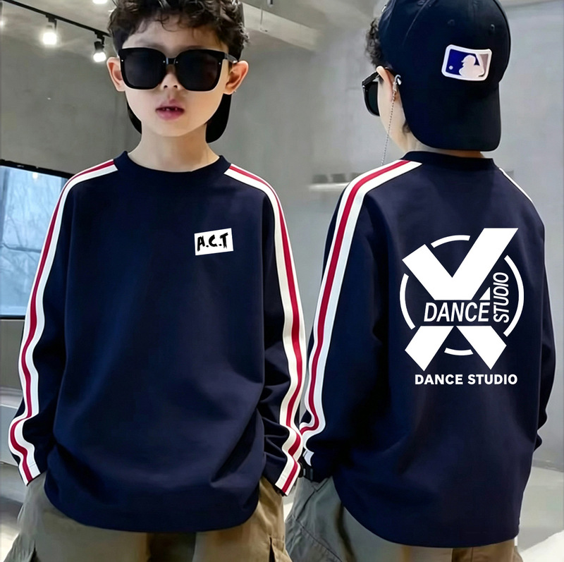 Boys' spring and autumn long-sleeve T-shirt 2026 new model, big boy autumn outfit, boys' autumn base shirt, stylish children's top Boys' spring and autumn long-sleeve T-shirt 2026 new model, big boy autumn outfit, boys' autumn base shirt, stylish children's top
