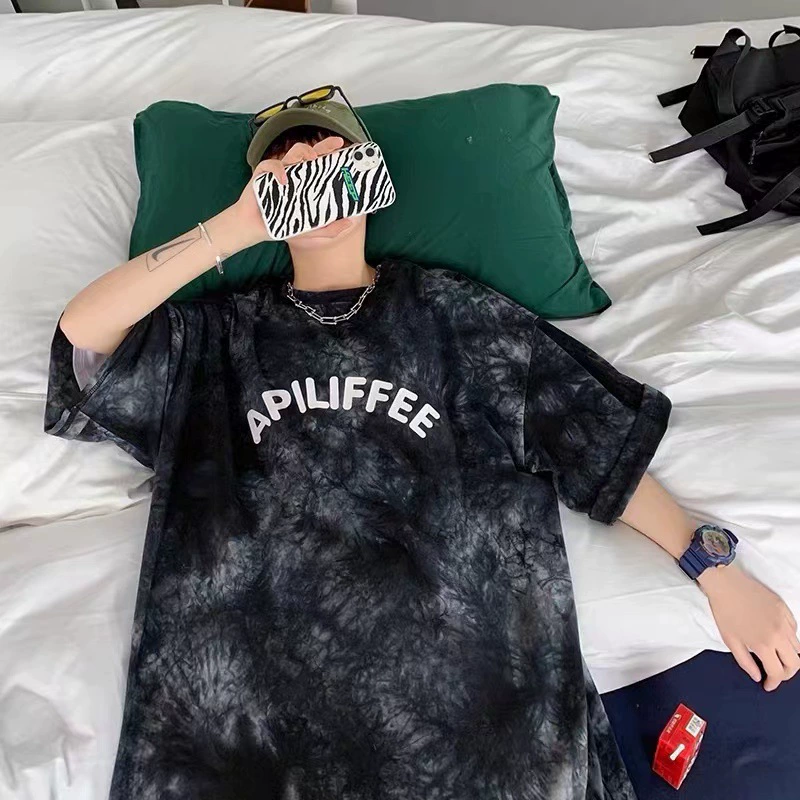 Американская футболка с короткими рукавами с красками для галстуков