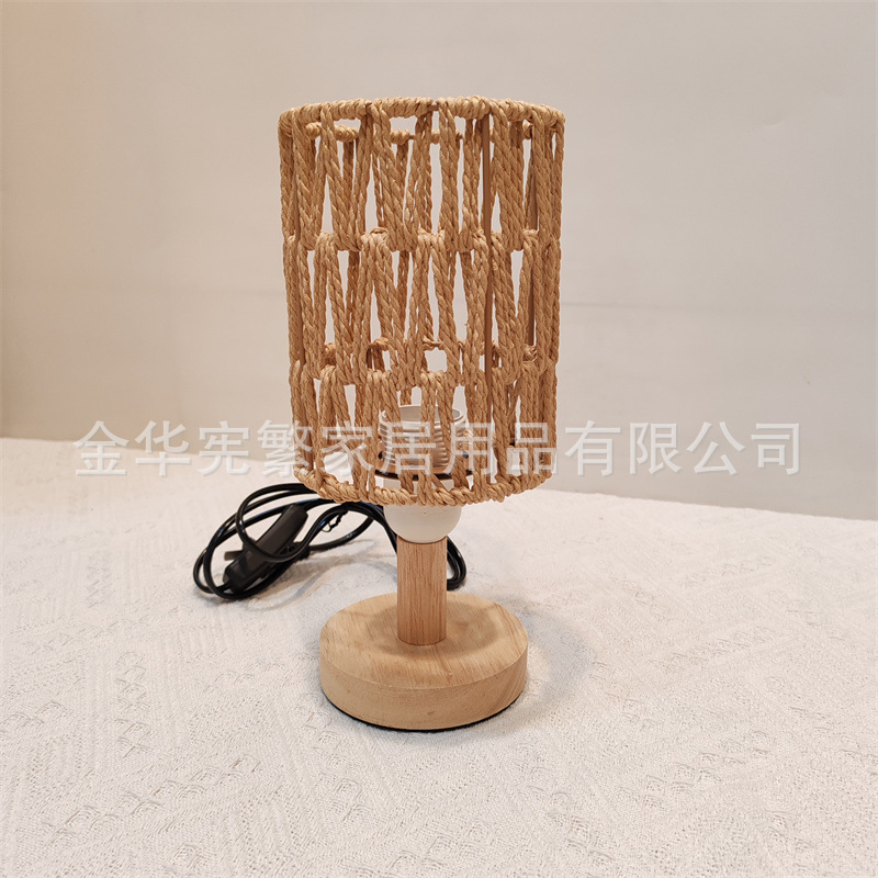Decoración de la casa accesorios de lámpara de lámpara de mesa lámpara de escritorio universal E27 cuerda de papel trenzada cuerda de lámpara de mano