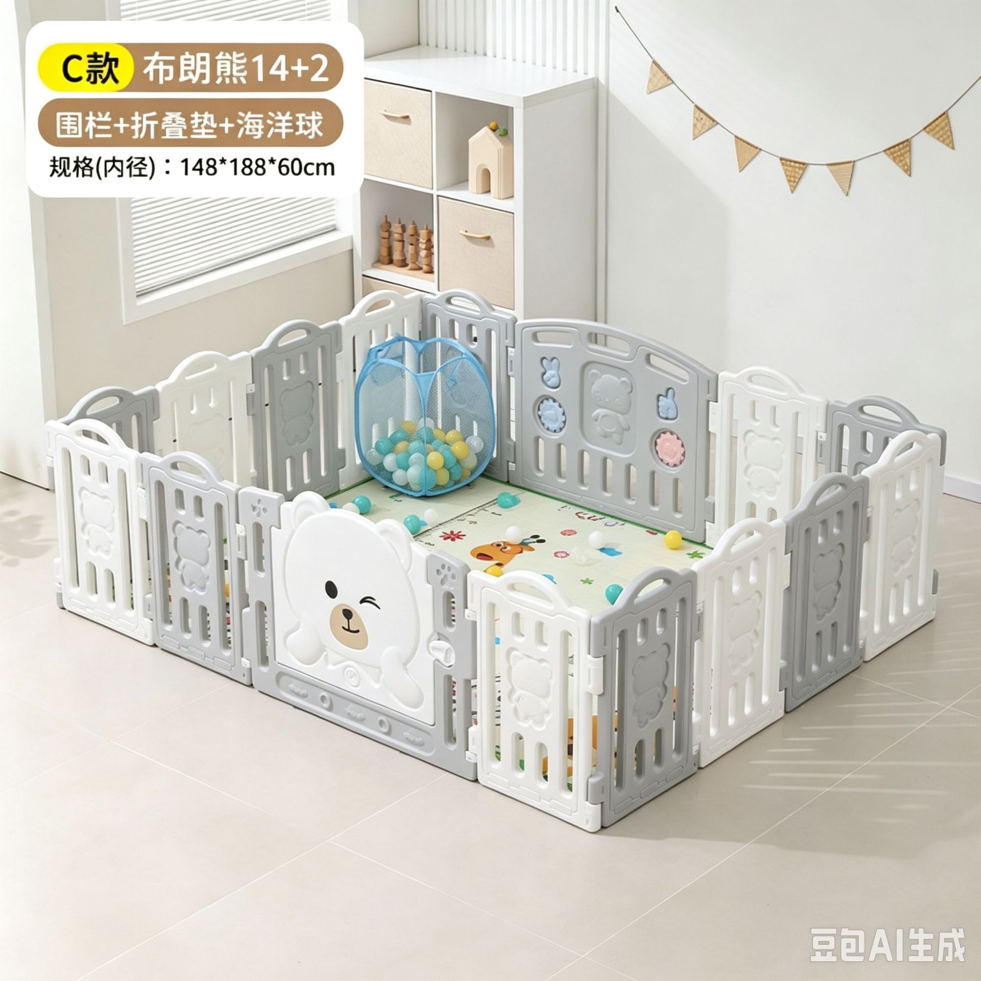 Corral de Seguridad para Niños de Plástico Protector para Casa e Interiores