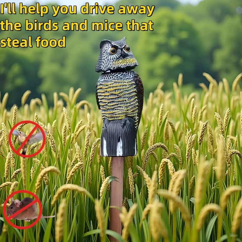1PC15IN искусственные пластиковые украшения в виде совы, артефакт от птиц и мышей на ферме, голова на 360 градусов ° Поворот кошки