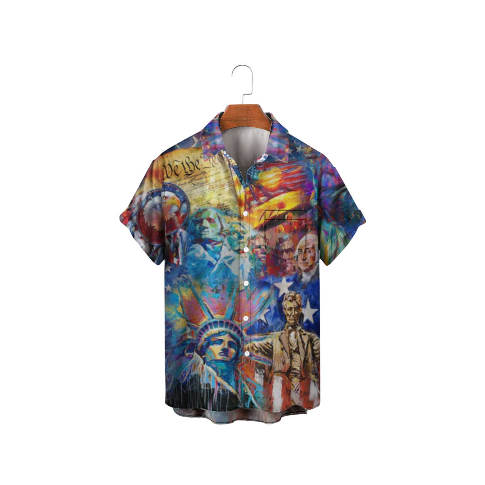 Playa hebilla serie deportes año nuevo camisa cárdigan camisa casual seis hombres Navidad transfronteriza 2024 corto Europa y América