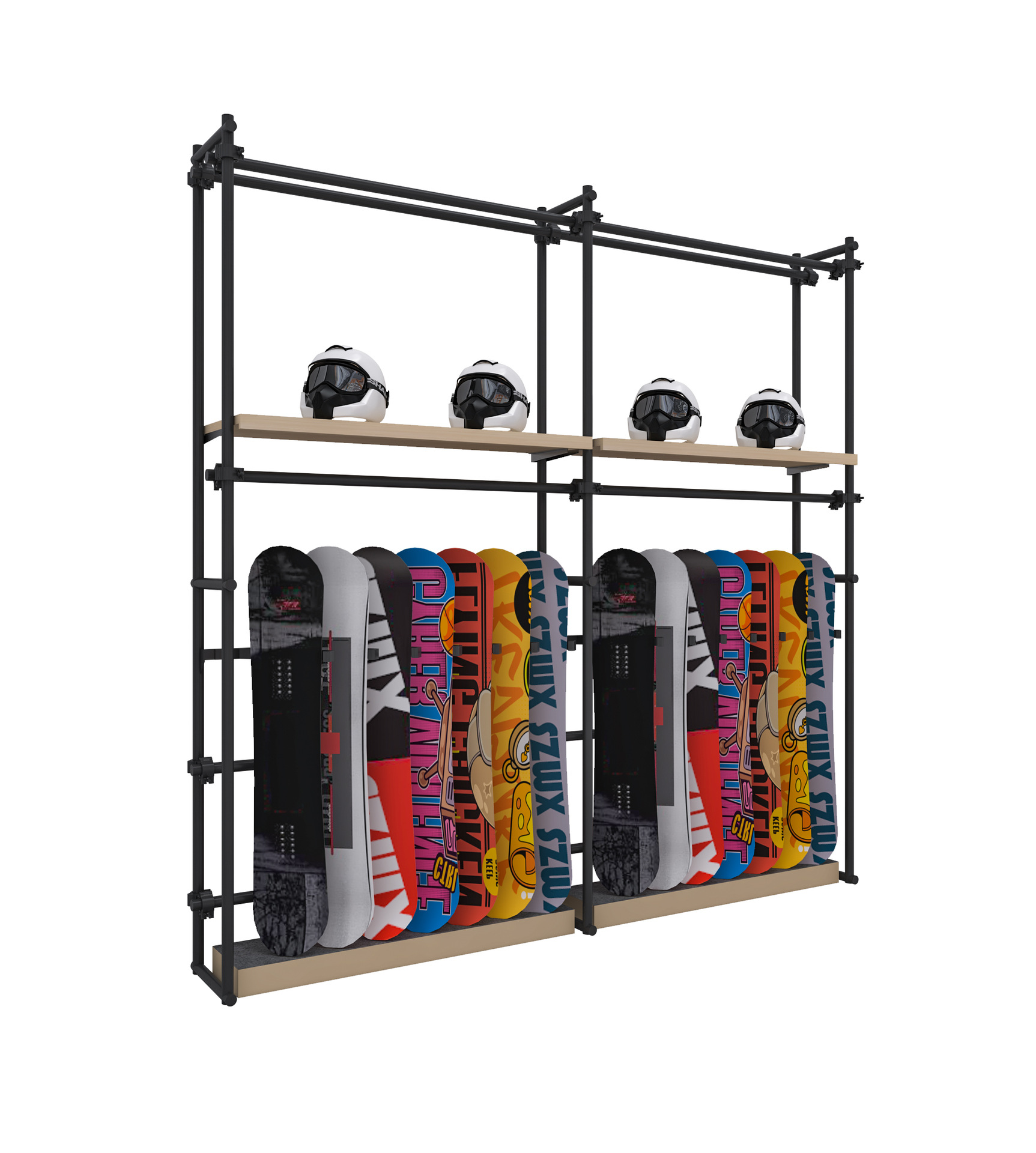 Tienda de ropa de alta calidad estante de exhibición de pared estante de exhibición de estante de exhibición tipo piso estante de exhibición de isla media con luz