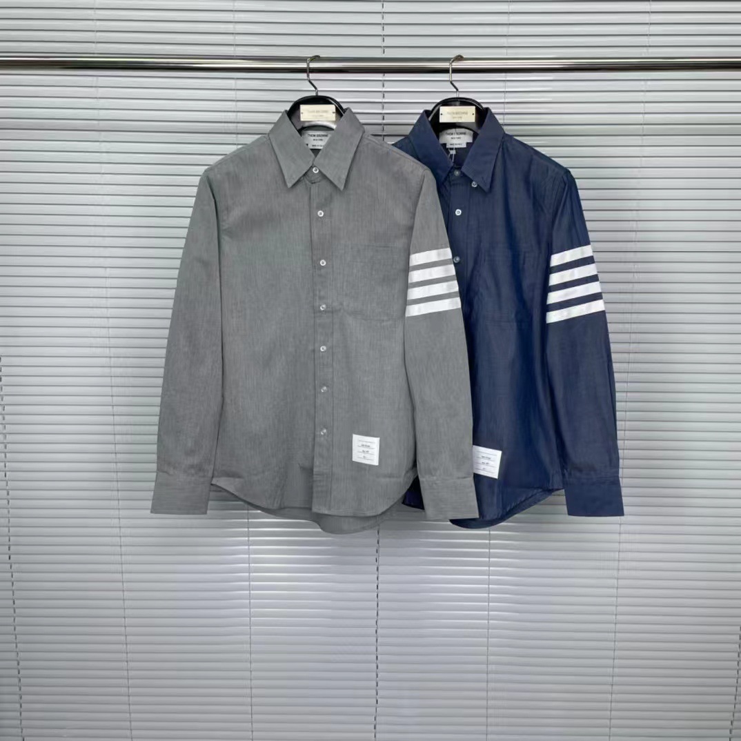 TB Factory Direct Sales: Chanbreb Sleeve White Four-Stripe Shirt, Unisex Casual Comfort Shirt