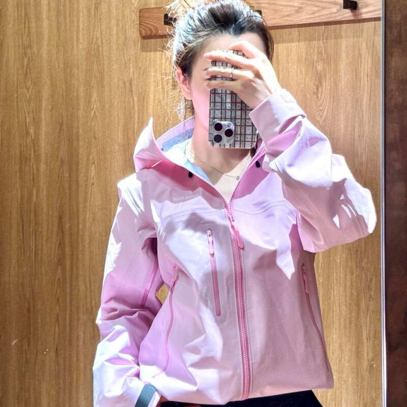 Fuyan Pink Windbreaker Jacket for Women 2026 New Outdoor Single-Layer Windproof and Waterproof Hiking and Mountaineering Jacket
