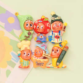 可爱卡通苹果星人 diy奶油胶手机壳钥匙扣洞洞鞋扣发夹树脂饰品