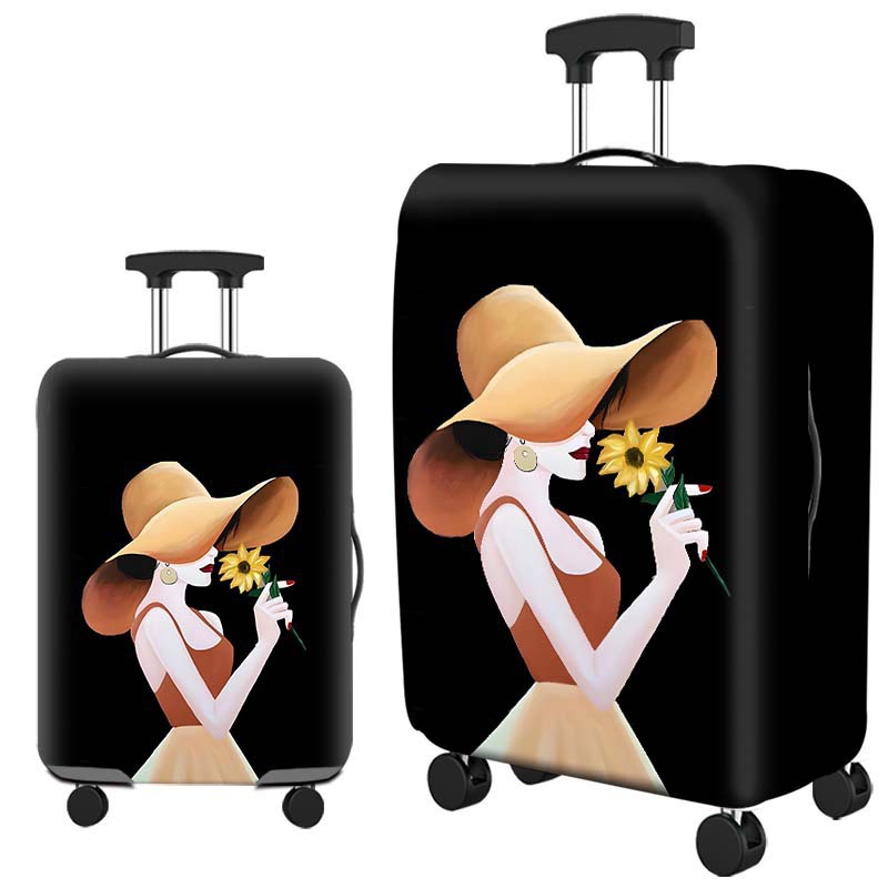 cubierta de maleta gruesa y resistente al desgaste cubierta de caja elástica caja de tracción cubierta de polvo cubierta de maleta de viaje impresión completa