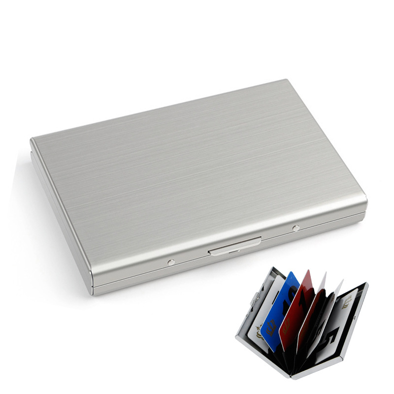 Fábrica al por mayor caliente de acero inoxidable titular de la tarjeta 6 ranuras de tarjeta de crédito bancaria caja de tarjeta de metal titular de la tarjeta de garantía de calidad