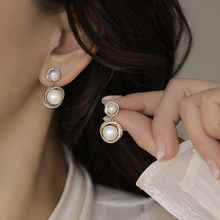 法式复古缠绕珍珠耳钉耳坠女轻奢气质秋冬个性耳饰小众设计感饰品