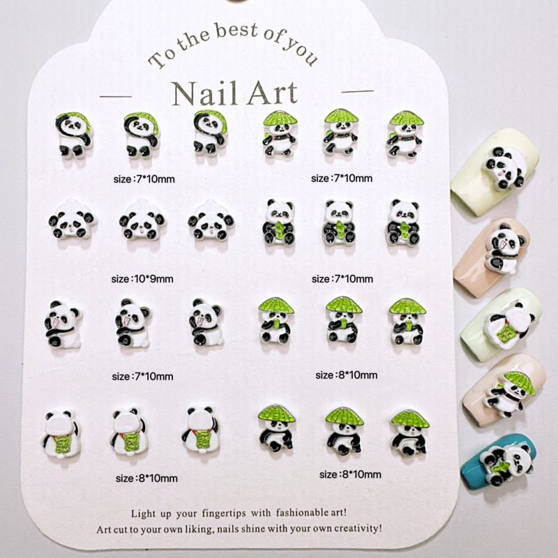 Nail Stickers with Bamboo Panda Resin Cartoon DIY Accessories, Chinese Style Cute Panda Nail Art Decorations Nail Stickers with Bamboo Panda Resin Cartoon DIY Accessories, Chinese Style Cute Panda Nail Art Decorations