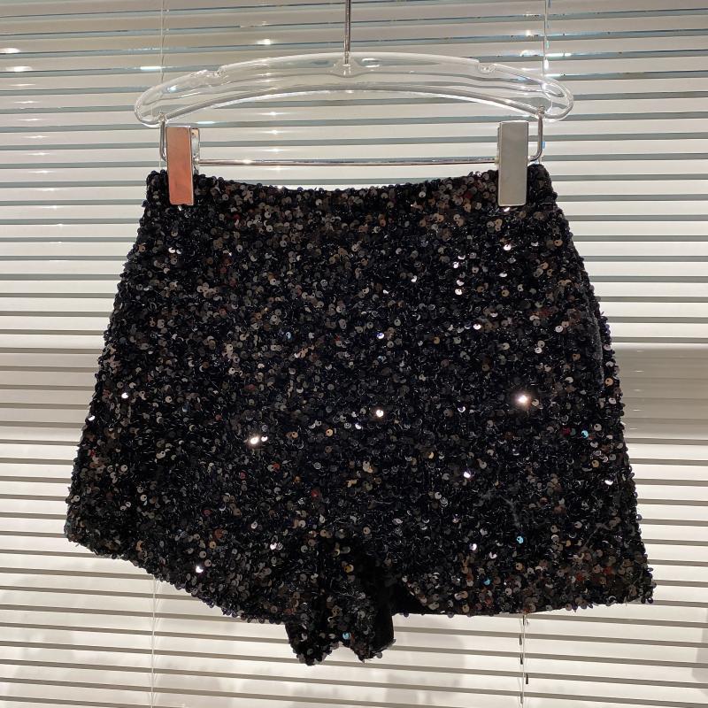 280g Weight Shorts Pants Length Polyester Fabric Type Low Waist Waist Line Casual Pants, Flared Pants Pants Type Micro-Elastic Elasticity Daily Occasion Regular Fit Fit Type Solid Color Pattern Spring, Autumn Season Women's Gender Sequins Design Streetwear Style Women's Daily Streetwear Solid Color Shorts Sequins Casual Pants Flared Pants 27
