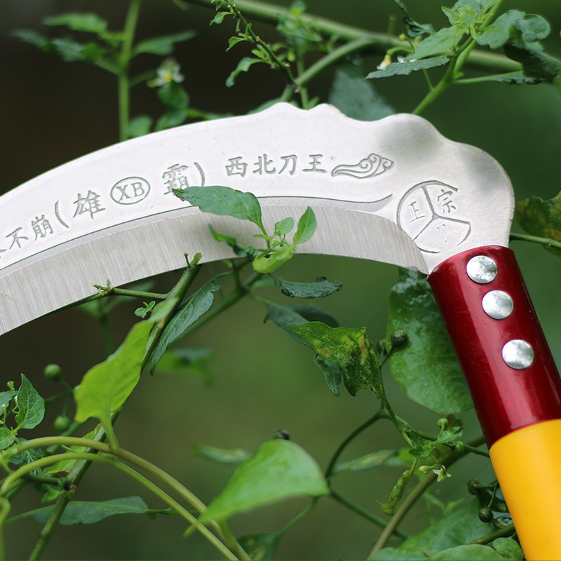 Cuchillo cortador de hierba de acero de manganeso agrícola cuchillo cortador de hierba de pesca afilado cuchillo de cosecha de maíz cuchillo de leña