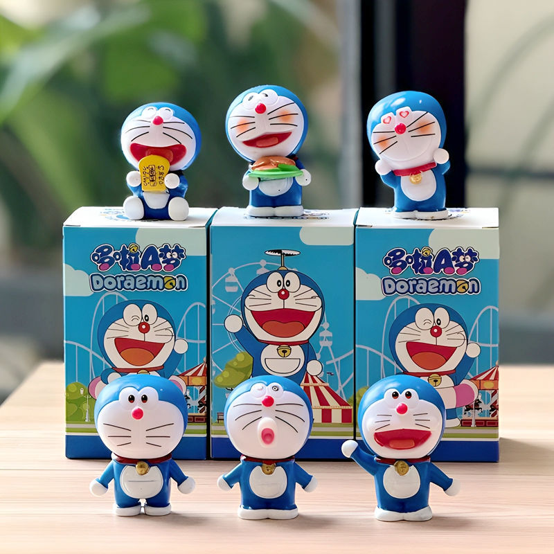 Doraemon fiqur seti 6 ədəd, 6 sm, kolleksiya oyuncağı