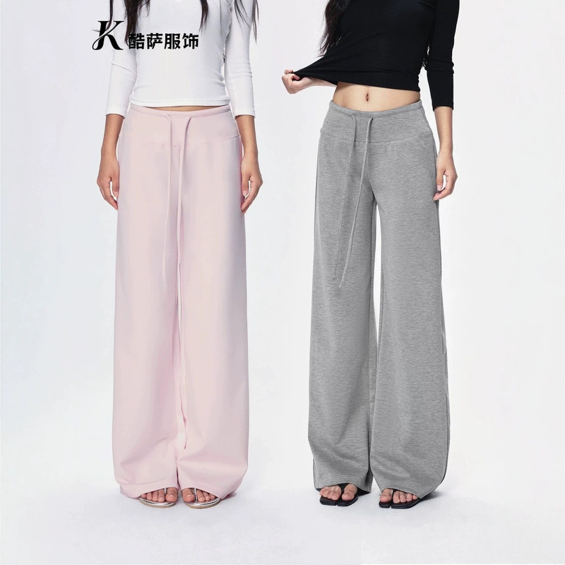 Drapey straight-leg floor-length pants 2026 new high-waisted loose fitness yoga sports pants casual versatile wide-leg pants Drapey straight-leg floor-length pants 2026 new high-waisted loose fitness yoga sports pants casual versatile wide-leg pants