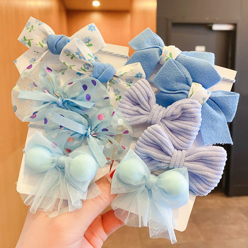 Accesorios coreanos para el cabello con lazo para niñas, ligas elásticas para niñas pequeñas que no dañan el cabello, diademas de dibujos animados para bebés.