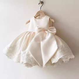 女童礼服2026新款宝宝生日礼服裙蝴蝶结公主裙圣诞儿童钢琴服夏