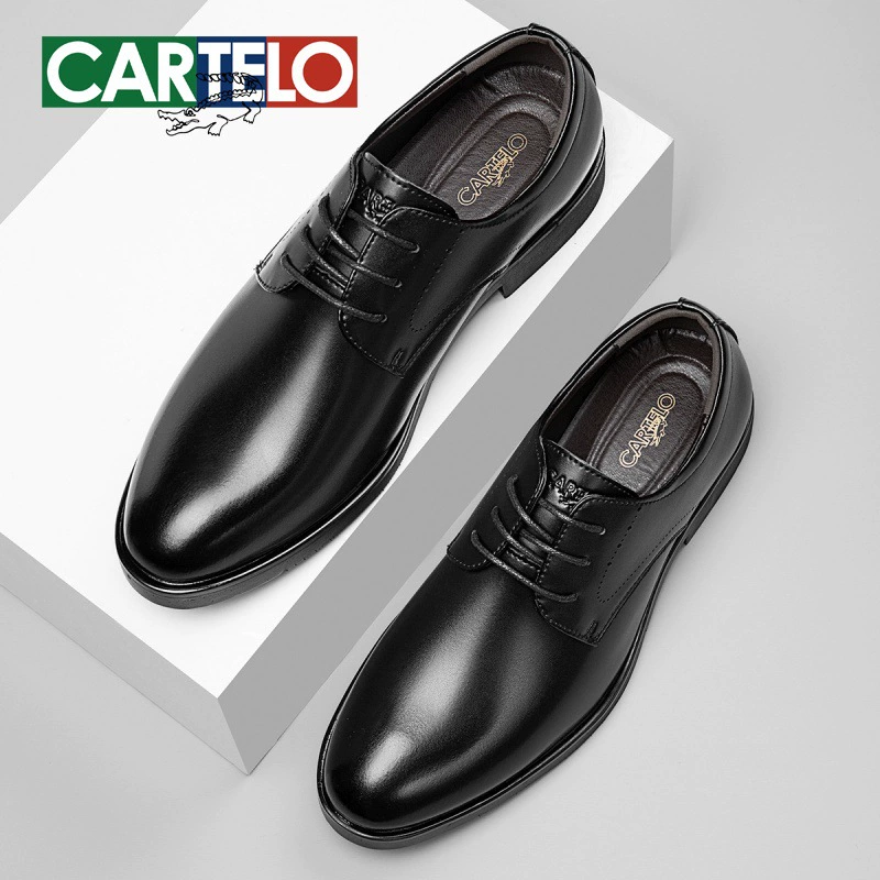 Cardile Crocodile 2025, новая износостойкая и универсальная мужская обувь, дышащая деловая кожаная обувь, деловые туфли дерби, простые свадебные туфли