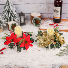 国境を越えたクリスマスの花の燭台はクリスマスの食卓の雰囲気を飾って道具の装飾品のろうそくの花輪のメーカーを配置します。