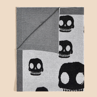 INS style baby newborn cotton skull style knitted blanket cross-border Four Seasons use small blanket