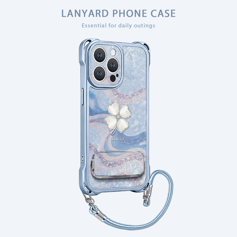 Four-Leaf Clover Blue Full Model Phone Case Suitable for Apple 17Pro, Honor, Vivo, Huawei, Oppo, Xiaomi Four-Leaf Clover Blue Full Model Phone Case Suitable for Apple 17Pro, Honor, Vivo, Huawei, Oppo, Xiaomi
