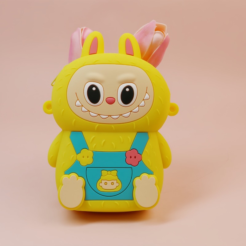 国境を越えた人気のラブブシリコン小銭入れ漫画かわいい子供用ポータブルストレージクロスボディバッグギフト卸売|undefined